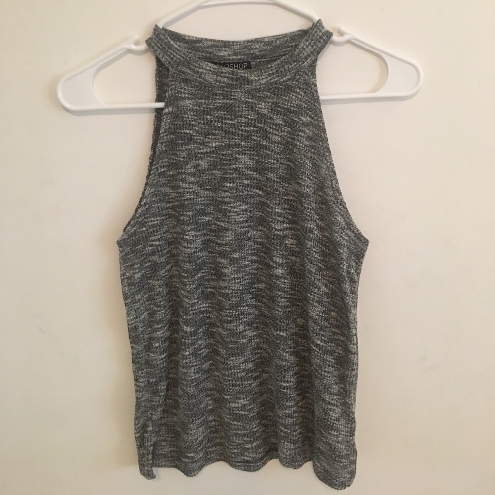 grey high neck topshop tank top